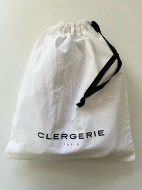Clergerie Paris White Cotton Drawstring Dust Bag 11.75 x 13.5